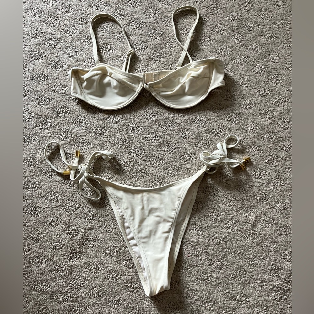 Nasty Gal Cream Bikini Set